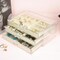 Clear Acrylic Jewelry Box with 3 Drawers – Velvet-Lined Jewelry Organizer for Earrings, Rings, Necklaces & Bracelets, Elegant Beige Display Case for Women & Girls (Beige)